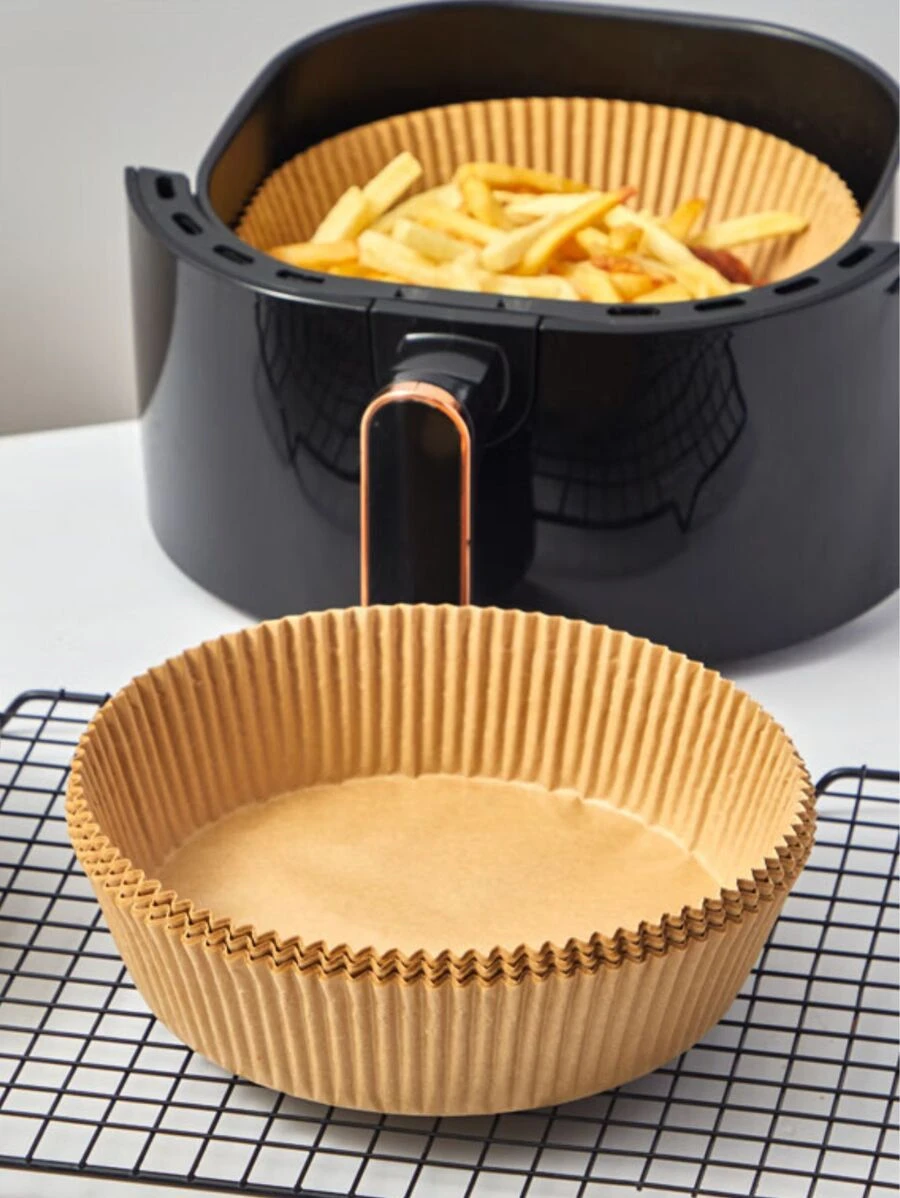 Kit 50 Un Forma de Papel Forro Air Fryer Descartável Antiaderente