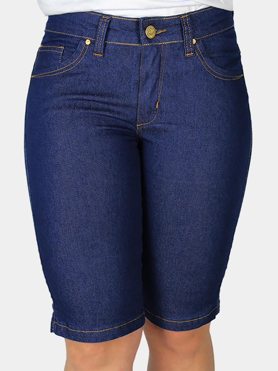 Bermuda Jeans R7Jeans Feminina Ciclista Amaciado