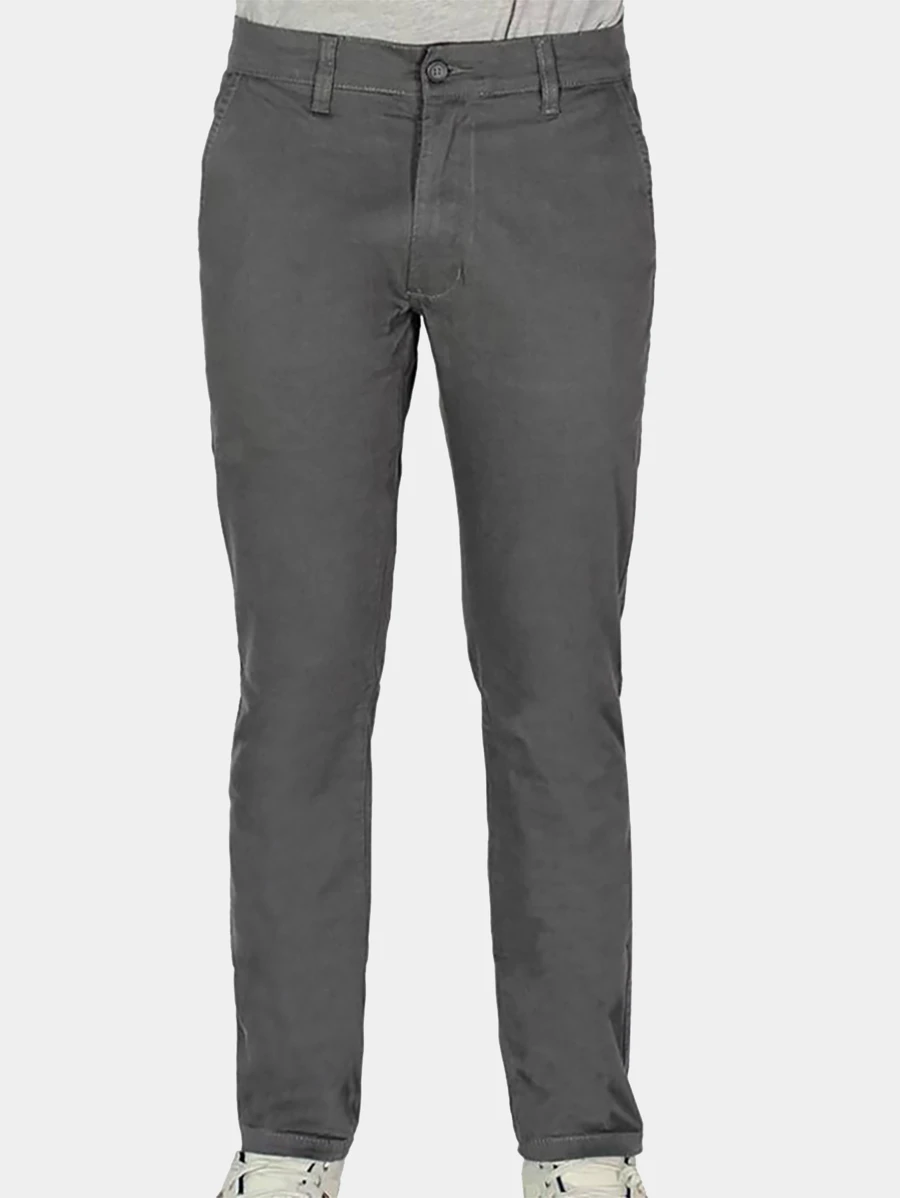 Calça Masculina Sarja R7Jeans Modelo Sport Fino Com Elastano Chumbo