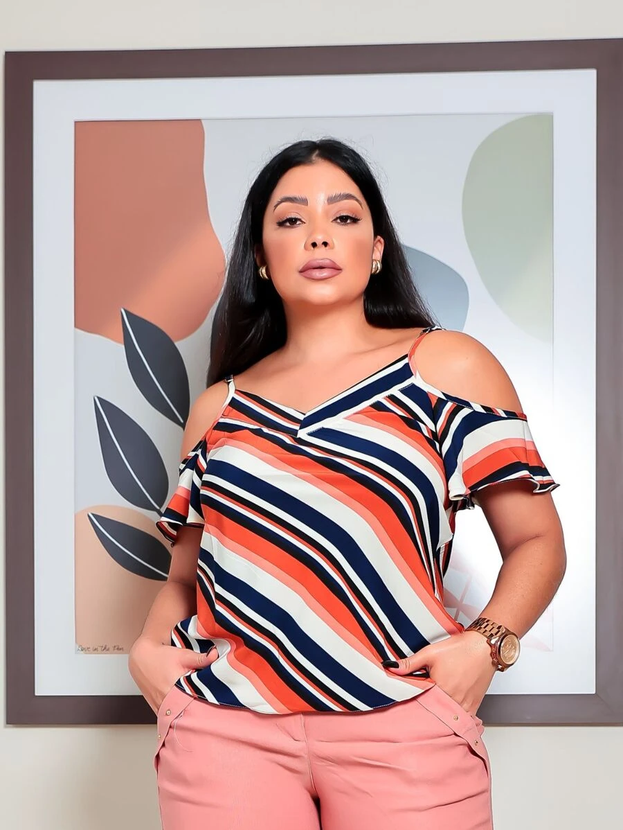Ciganinha com alça fina estampado