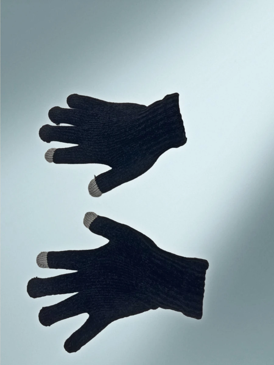 Luvas De Chenile de Lã Lisa Frio Com Touch Screen Adulto Inverno Basica Unisex