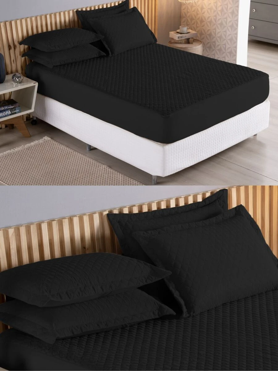 Capa De Colchão Júnior Casal Padrão 3 Peças Matelado Ultrassônico Várias Cores
