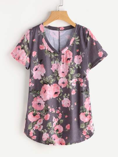 T-shirt con scollo a v