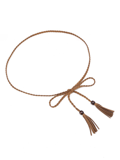 Tassel Detail Braided Belt