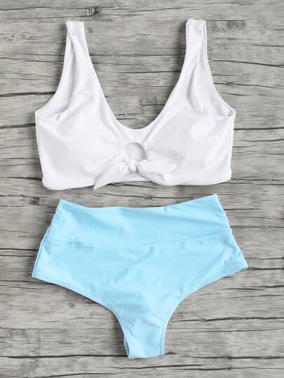 Tankini Set mit Knoten vorn