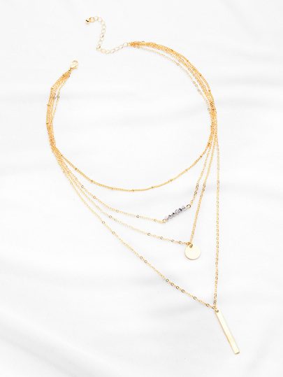 Collier avec cristal et bar