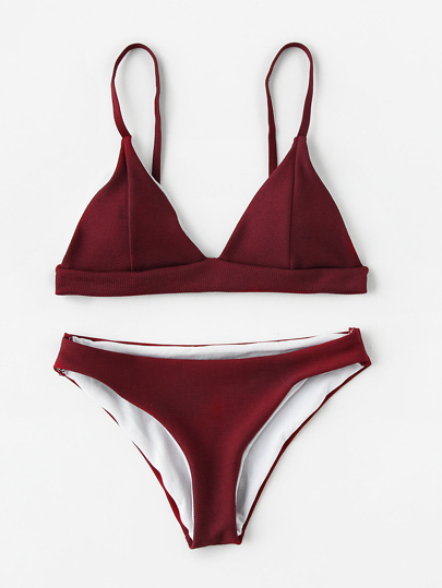 Set biquini en triángulo con detalle de costura