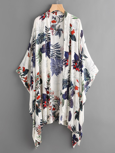Poncho Kimono imprimé tropical
