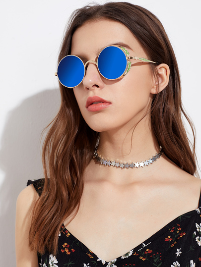 Tinted Lens Round Sunglasses