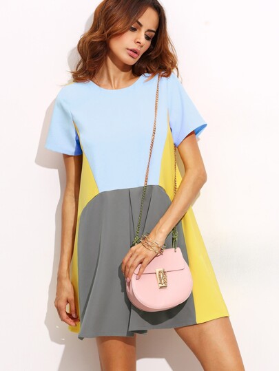 Cut And Sew Fold Pleat Front Dress