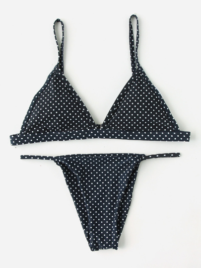 Sets de bikini triángulo con estampado de lunares