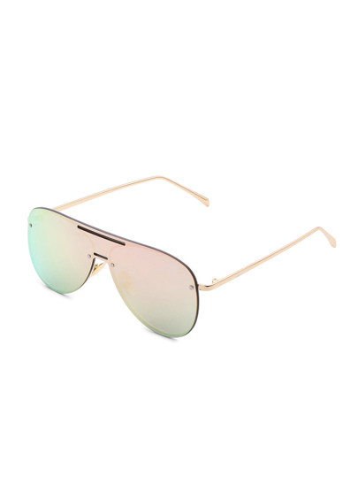 Rimless Visor Aviator Sunglasses