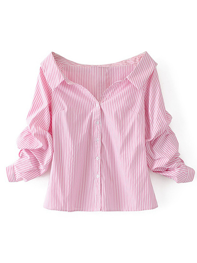 Schulterfreie Bluse mit Einreihig