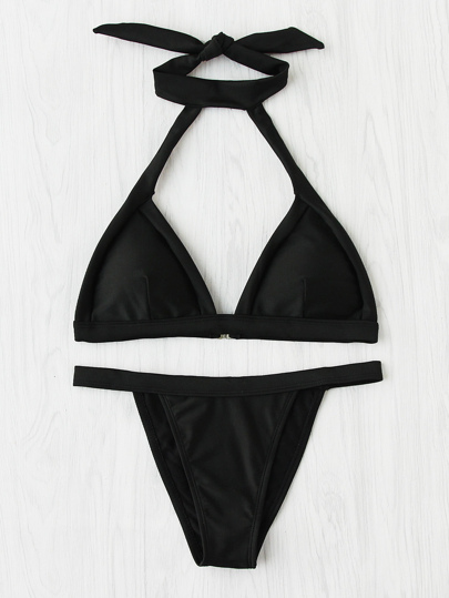 Tie Back High Leg Bikini Set