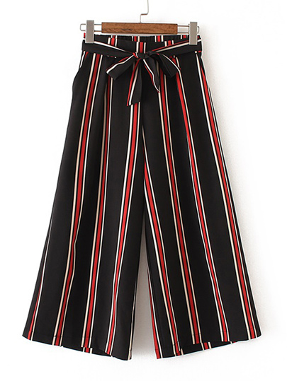 Pantalones de rayas verticales con cordón
