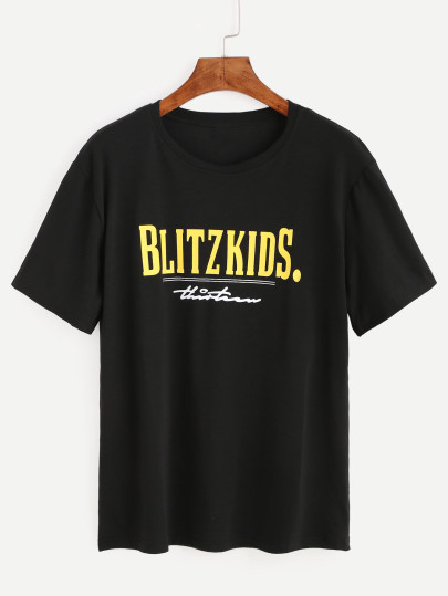 T-shirt stampa nera