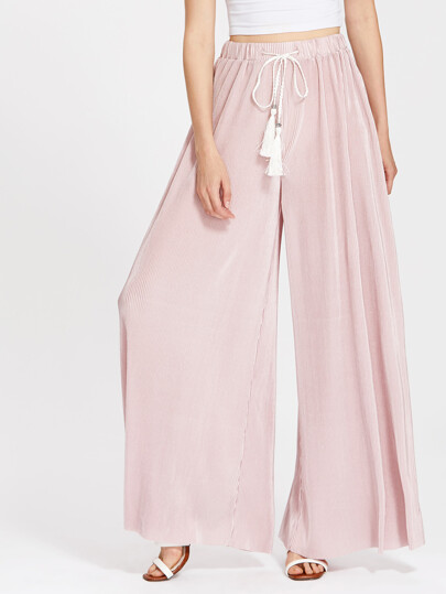 Pantalones palazzo con cordón