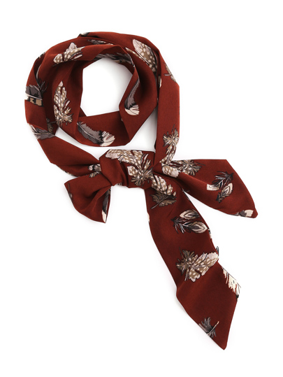 Feather Print Skinny Scarf