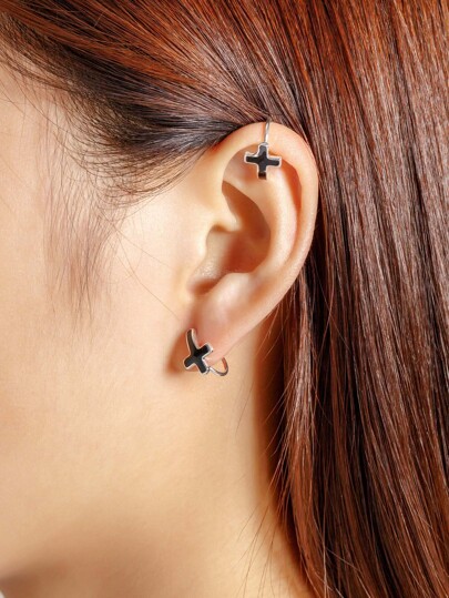Cross Design Stud Earrings