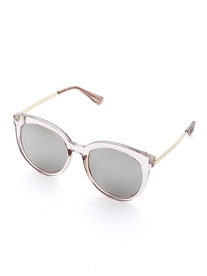 Gafas de sol con marco con transparencia y lentes de espejo