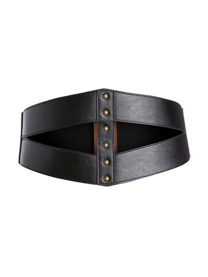 Triangle Cutout Faux Leather Belt