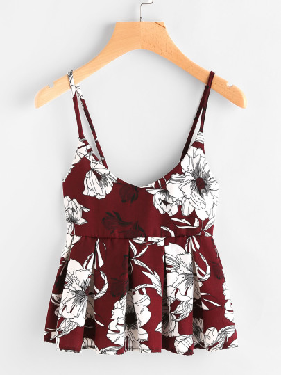 Top camisole con stampa floreale