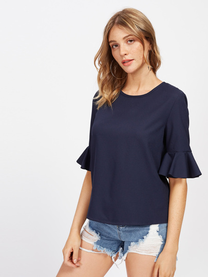 Ruffle Cuff Tunic Top