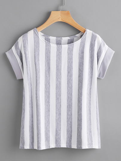 Contrast Vertical Striped T-shirt