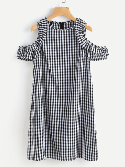 Schulterfreies Kleid mit Falten