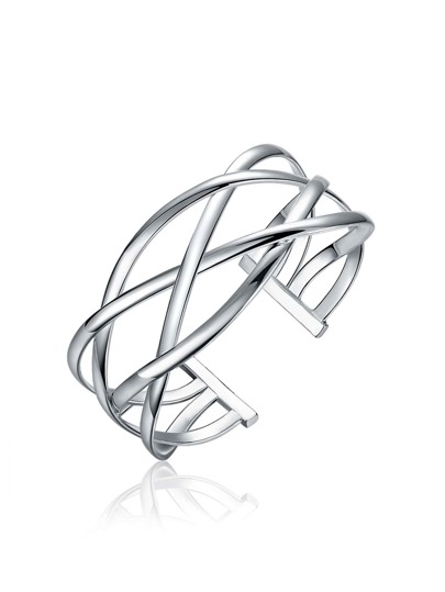 Criss Cross Design Plated Bangle