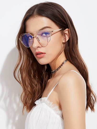 Metal Frame Cat Eye Glasses