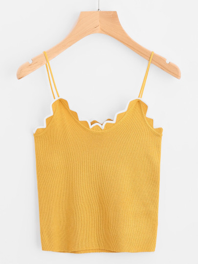 Camisole mit Muschelsaum