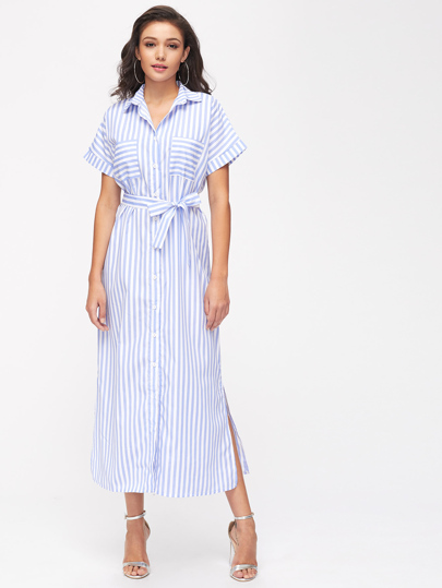 Vestito lungo camicetta a strisce