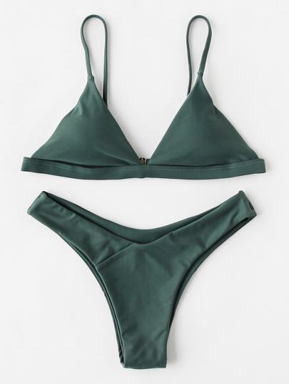 Open Back Triangle Bikini Set
