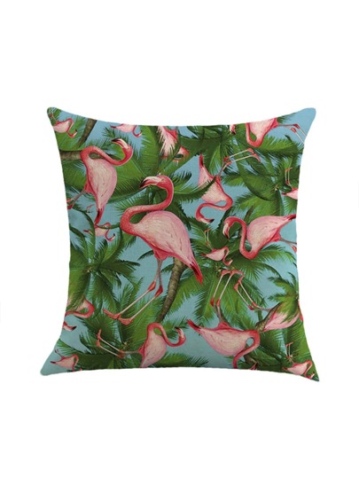 Flamingo & Palm Tree Print Pillowcase Cover