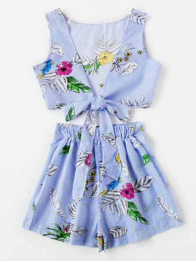 Top imprimé tropical &Shorts