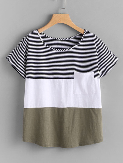 Patch Pocket Front Cut And Sew T-shirt