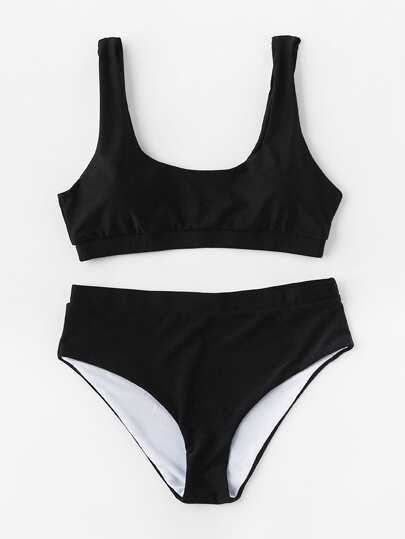 Scoop Neck Bikini Set