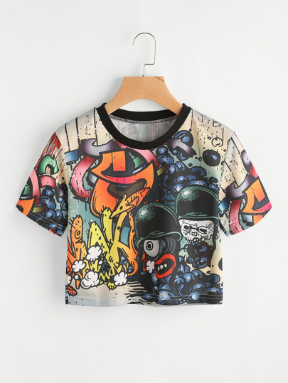 Tee-shirt imprimé du graffiti