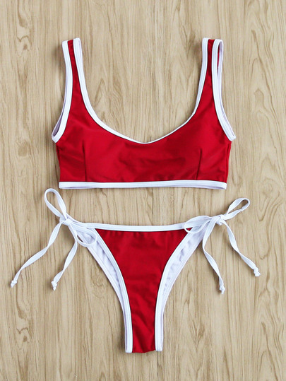 Set di bikini con bordi a contrasto