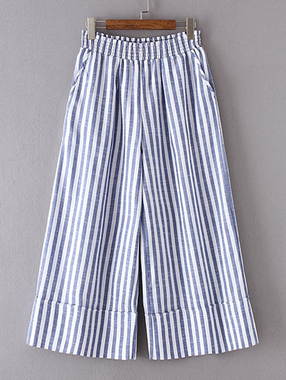 Pantalones de rayas verticales con pernera ancha