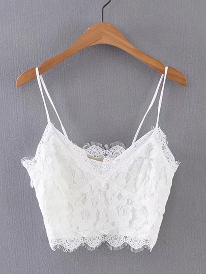 Camisola corta de encaje