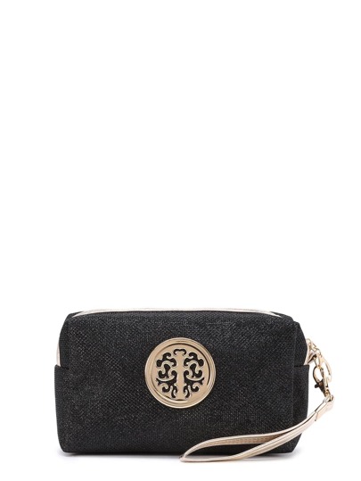 Sac de maquillage détaché en métal creux avec bracelet