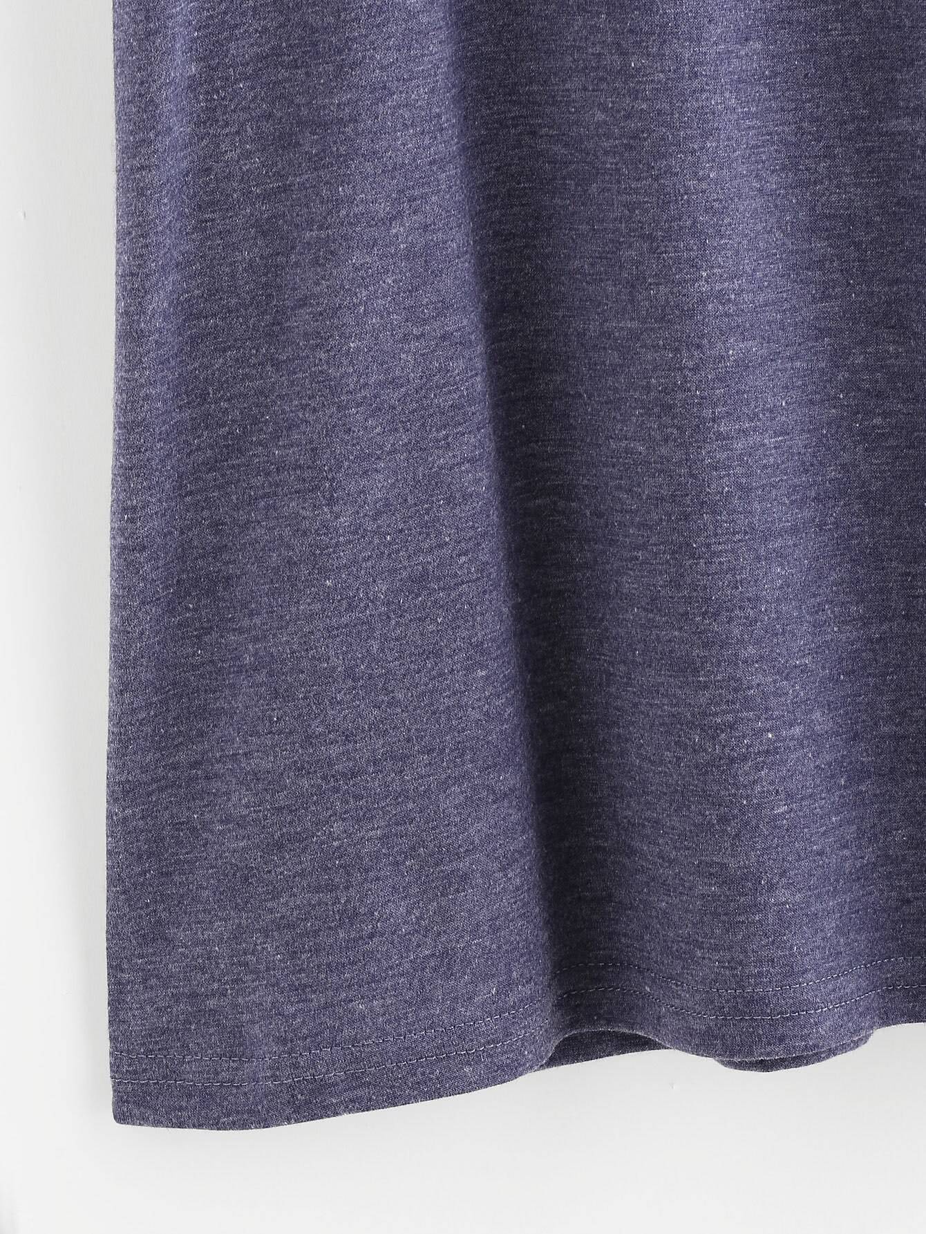 Contrast Watermelon Print Pocket Cuffed Tee