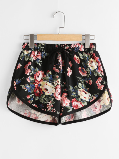 Pantaloncini con stampa di fiore