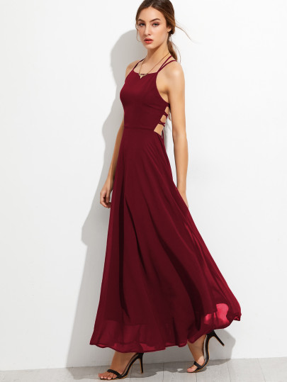 Lace Up Back Cami Dress