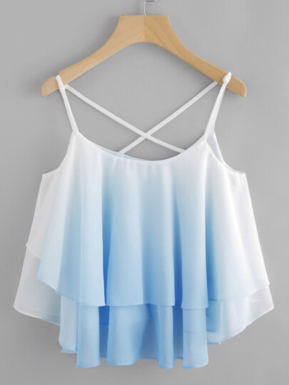 Camisole mit Ombre Kreuzgurte