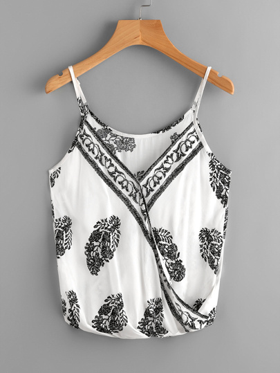 Camisola cruzada con estampado