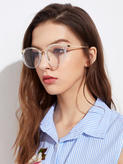 Metal Frame Clear Lens Glasses