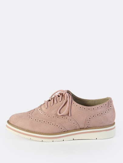 Faux Suede Brogues DARK MAUVE